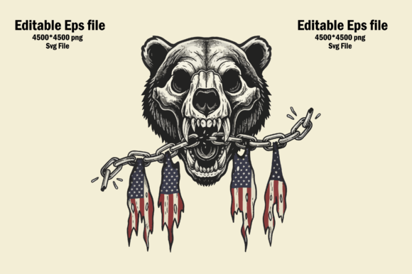 Bear Skull Graphics for Bold T-Shirt Designs