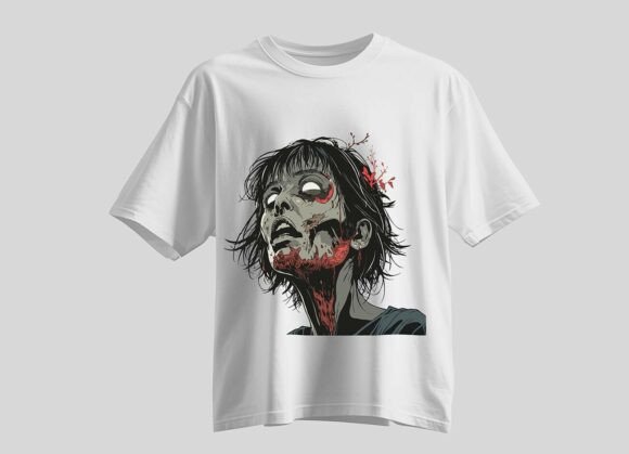 Female Zombie Vector Graphic for T-Shirt Designs