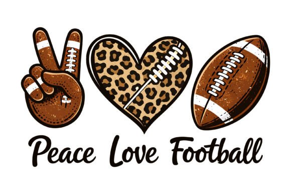 Peace Love Football Graphics for T-Shirt Designs