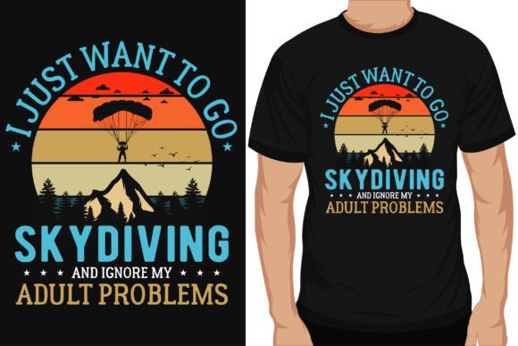 Skydiving Vintage Graphics for T-Shirt Designs