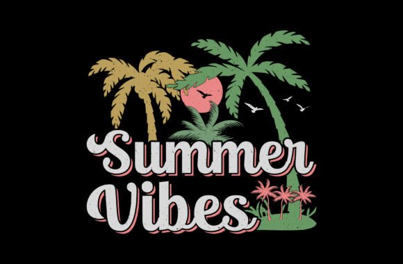 Summer Vibes Sublimation Graphics for T-Shirt Designs